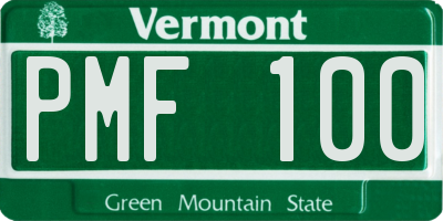 VT license plate PMF100