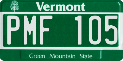 VT license plate PMF105