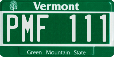 VT license plate PMF111