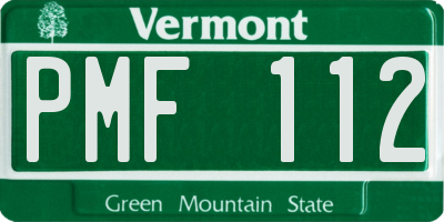 VT license plate PMF112