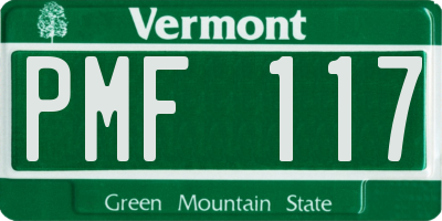 VT license plate PMF117