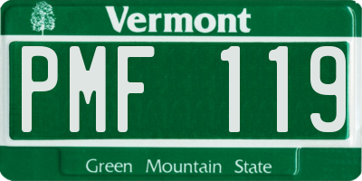 VT license plate PMF119
