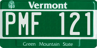 VT license plate PMF121