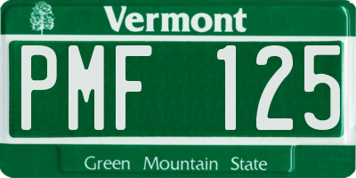 VT license plate PMF125