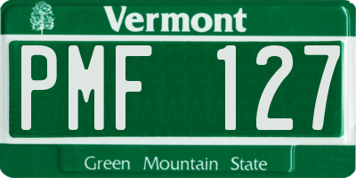 VT license plate PMF127