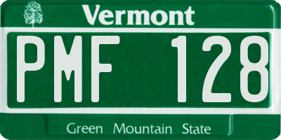 VT license plate PMF128