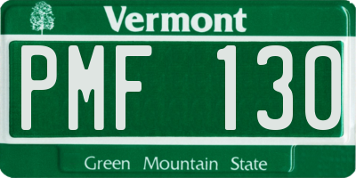 VT license plate PMF130
