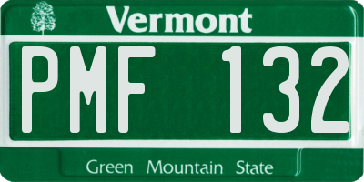 VT license plate PMF132
