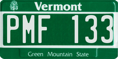 VT license plate PMF133