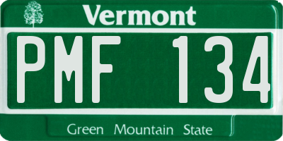 VT license plate PMF134