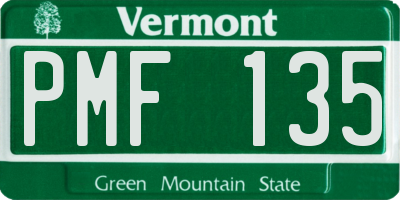 VT license plate PMF135