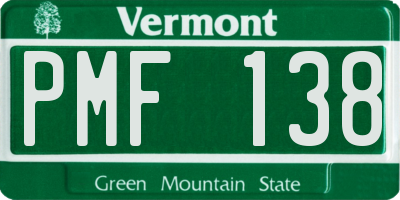 VT license plate PMF138