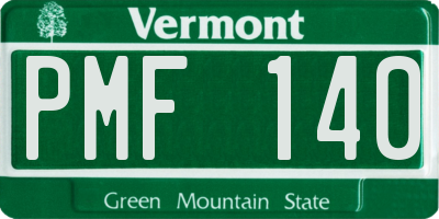 VT license plate PMF140