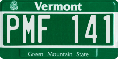 VT license plate PMF141