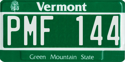 VT license plate PMF144