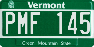 VT license plate PMF145