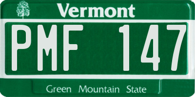 VT license plate PMF147