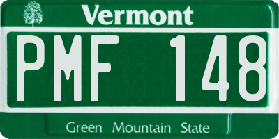 VT license plate PMF148