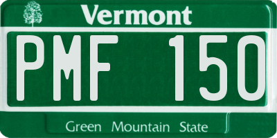 VT license plate PMF150