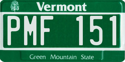 VT license plate PMF151