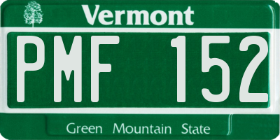 VT license plate PMF152