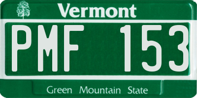 VT license plate PMF153