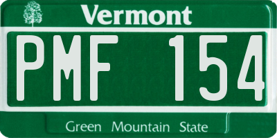VT license plate PMF154