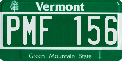 VT license plate PMF156