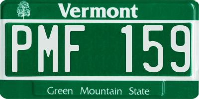 VT license plate PMF159