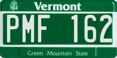 VT license plate PMF162