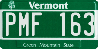 VT license plate PMF163