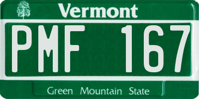 VT license plate PMF167