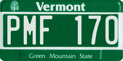 VT license plate PMF170