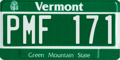 VT license plate PMF171
