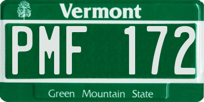 VT license plate PMF172