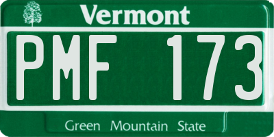 VT license plate PMF173