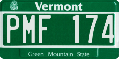 VT license plate PMF174