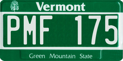 VT license plate PMF175