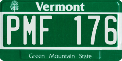 VT license plate PMF176
