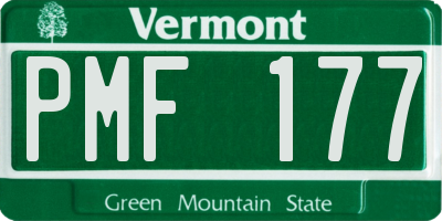 VT license plate PMF177