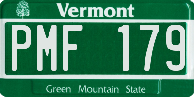 VT license plate PMF179