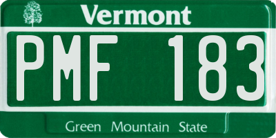 VT license plate PMF183