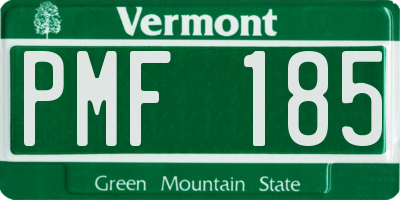 VT license plate PMF185