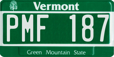 VT license plate PMF187