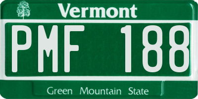 VT license plate PMF188