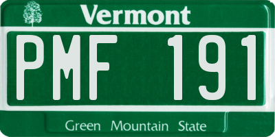 VT license plate PMF191
