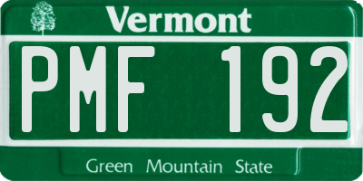 VT license plate PMF192