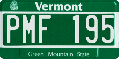 VT license plate PMF195