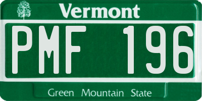 VT license plate PMF196