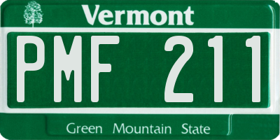 VT license plate PMF211